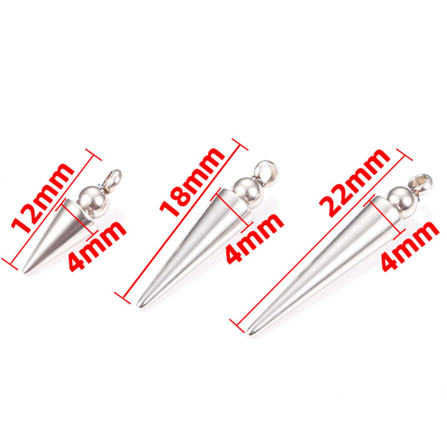 10pcs Stainless Steel Cone Spike Charms