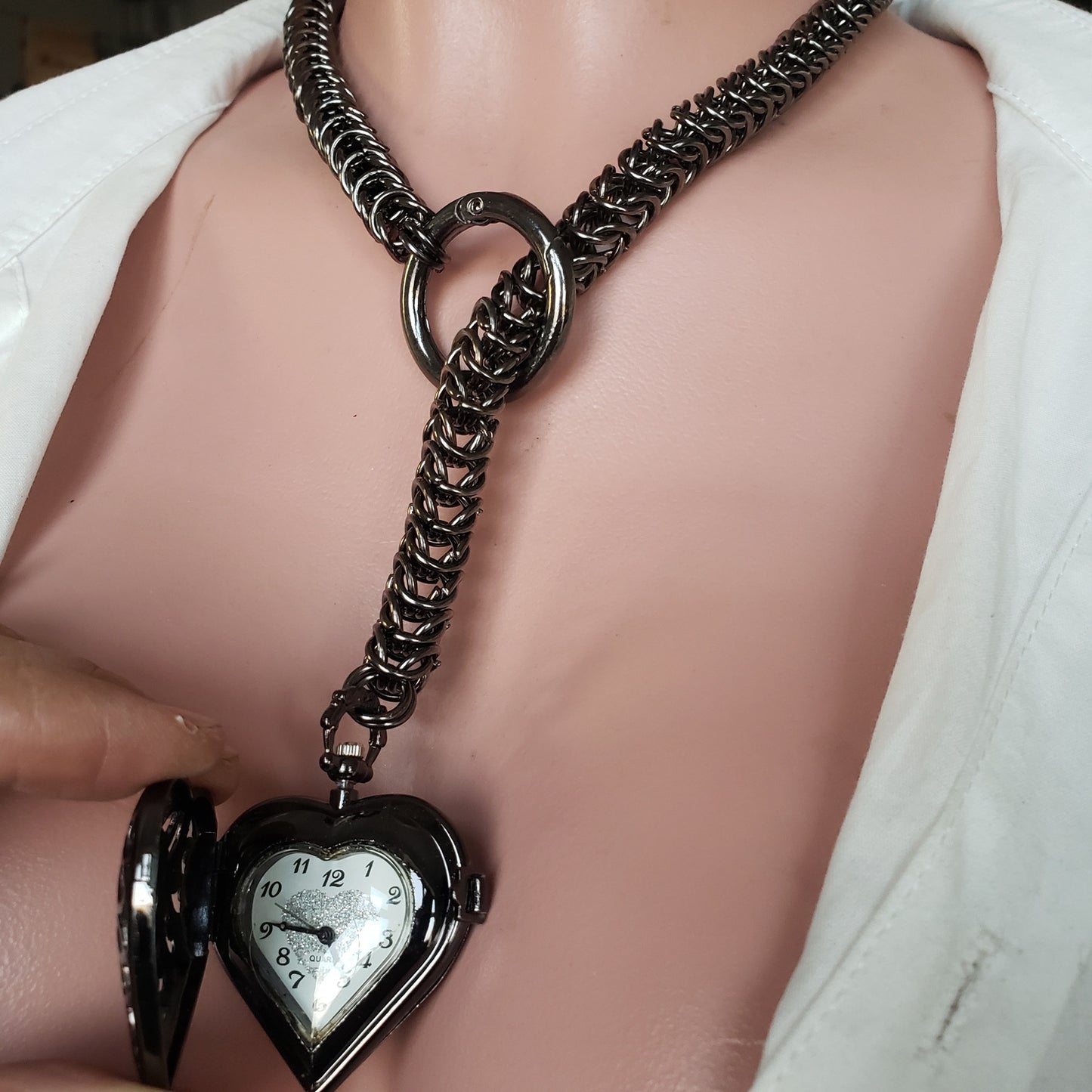 Box Chainmail Slip Chain Watch Necklace