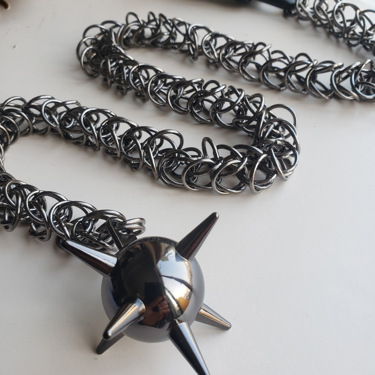 Handmade Chainmail Chain Get Back Whips for Motorcycles, Flail Biker Whip for Handlebar Accessories , Biker Gift,Dad Gift