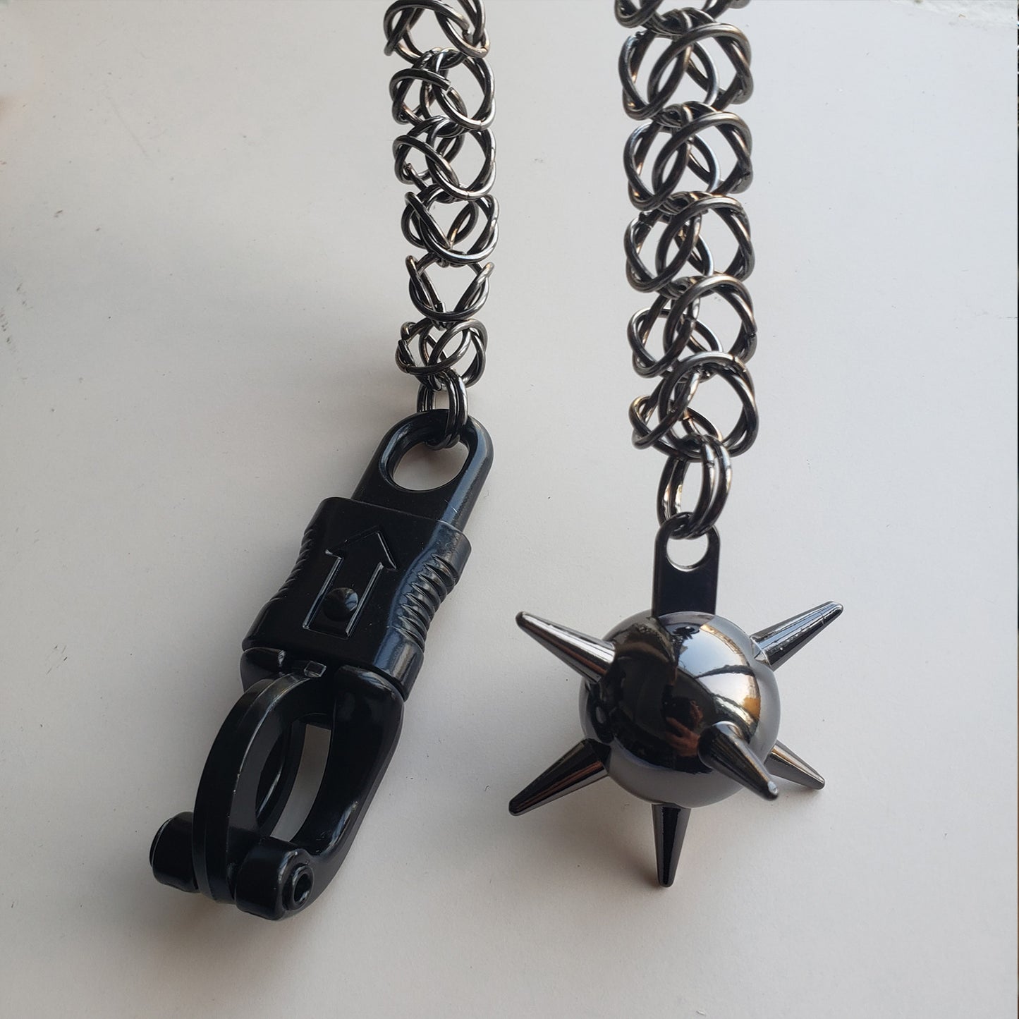 Handmade Chainmail Chain Get Back Whips for Motorcycles, Flail Biker Whip for Handlebar Accessories , Biker Gift,Dad Gift