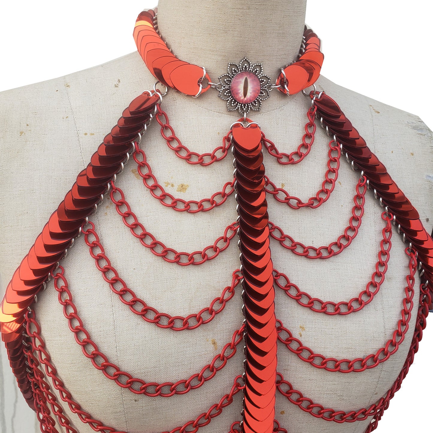 Red Acrylic Scalemail Harness