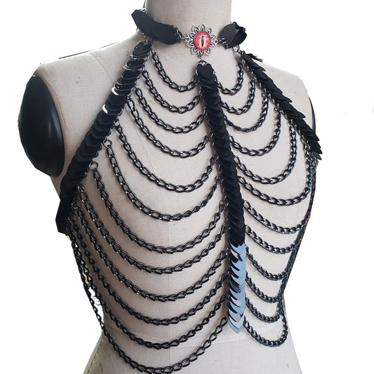 Black Acrylic Scalemail Harness