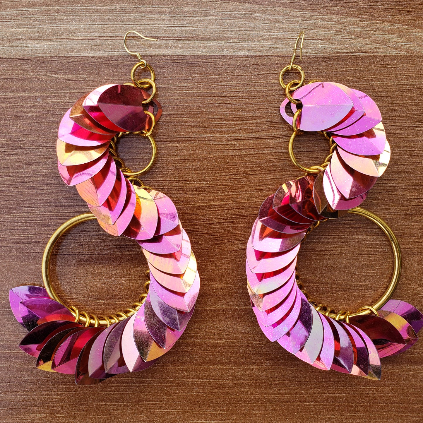 Iridescent Scalemail Earrings,Dragon Scale Earrings