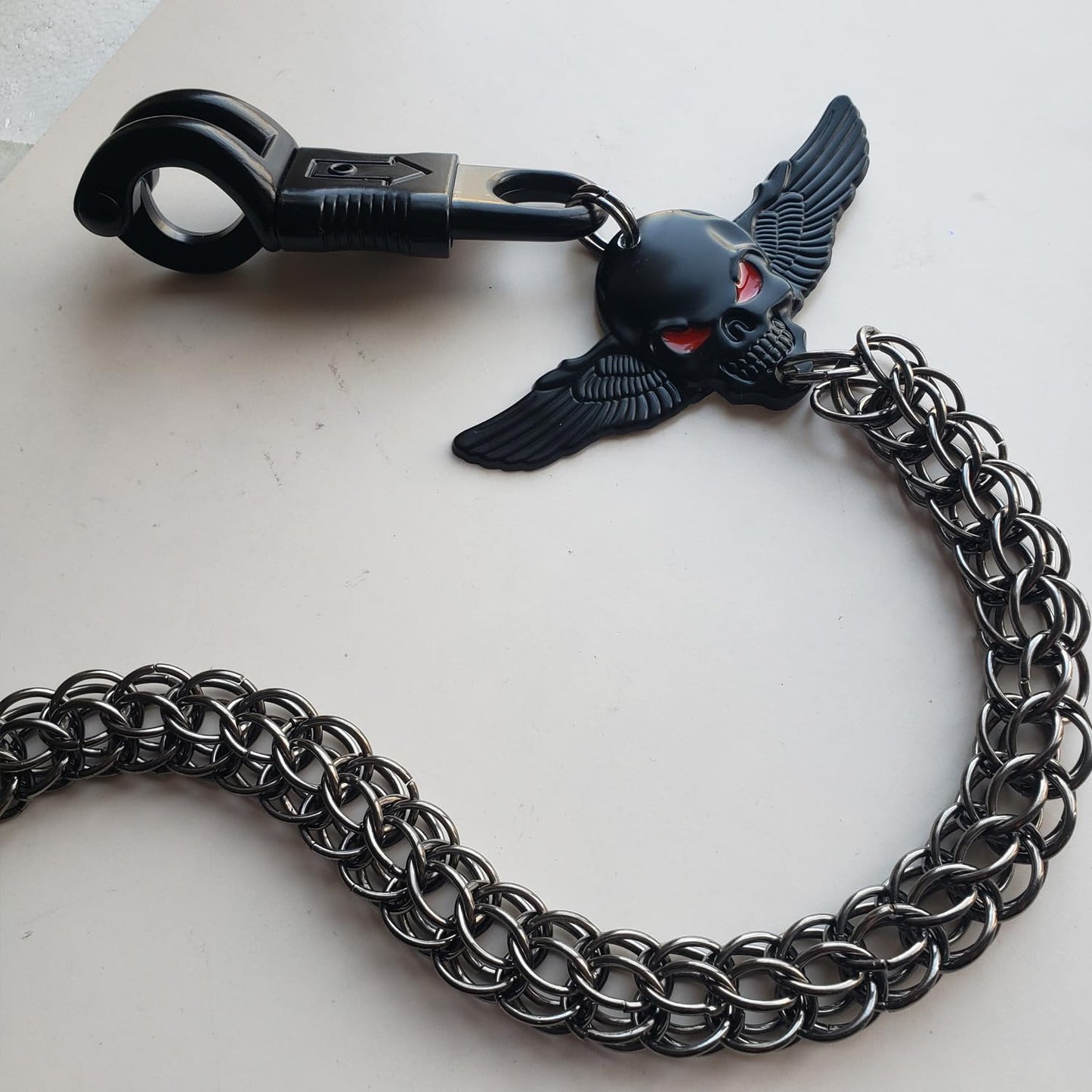 Chainmail Flail Keychain,Morning Star Mace Bag Charm,Gothic Punk Purse Jewelry,Viking Keyring,Spiked Keychain For Bikers
