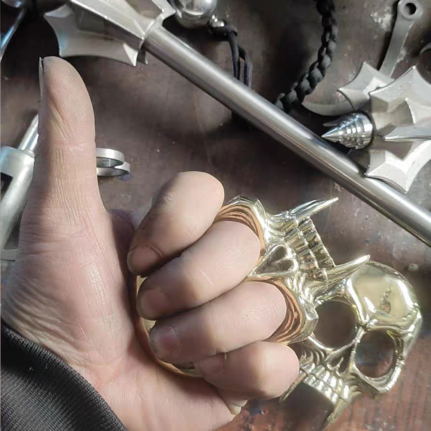 Handmade Brass Skull Knuckles