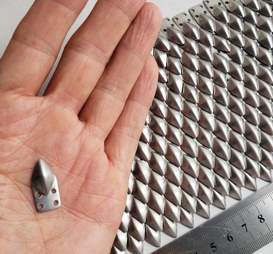 Silver Loose Stainless Steel Lamellar Armor Plates | Dark Dragon Scale Armour Scales 10*21mm | DIY Scale Mail Cosplay Bulk