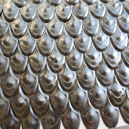 Stainless Steel Lamellar Armor Plates - Large Dragon Scales 34x36mm - LARP Cosplay DIY Scale Mail Bulk