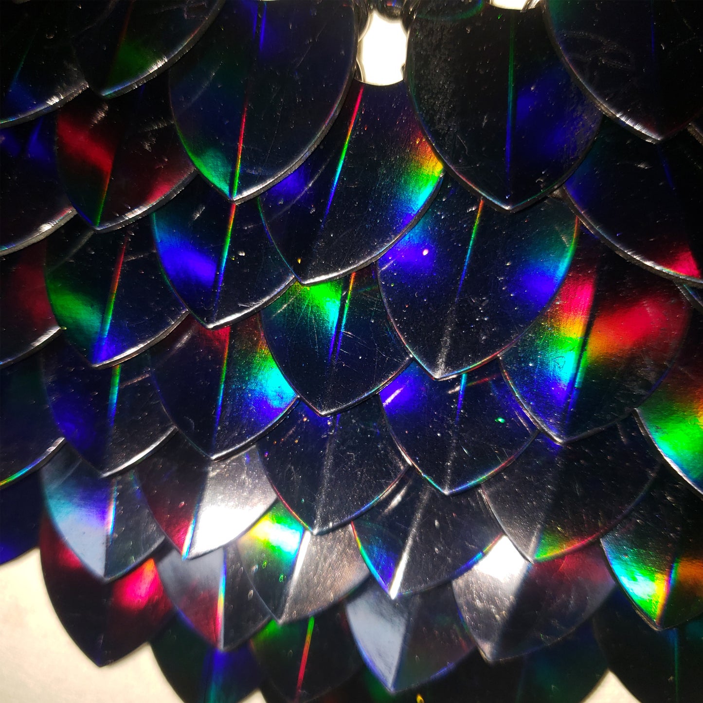 Large Holographic Black Alloy Scalemail Dragon Scales