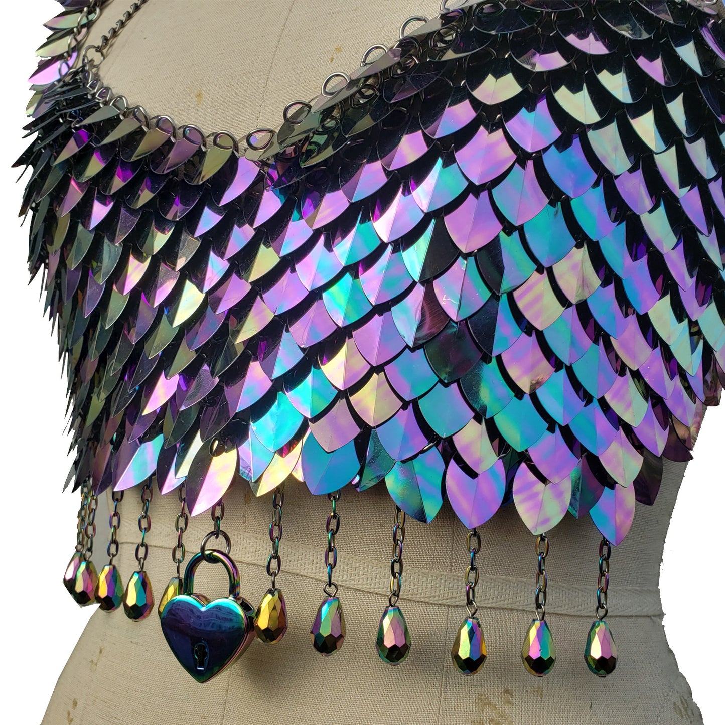 Iridescent Scalemail Shoulder Pauldrons Scalemaille Top