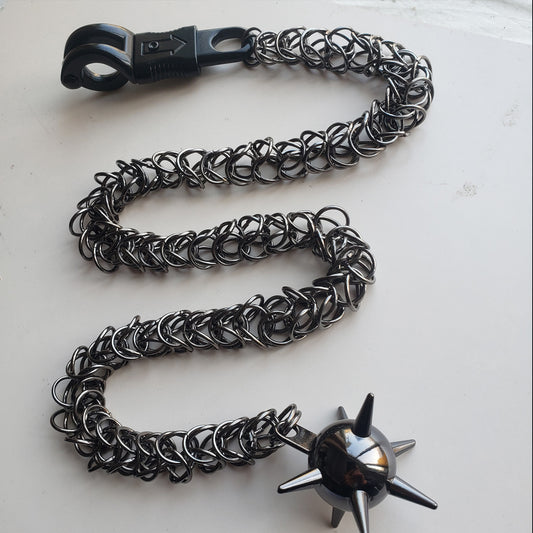 Handmade Chainmail Chain Get Back Whips for Motorcycles, Flail Biker Whip for Handlebar Accessories , Biker Gift,Dad Gift