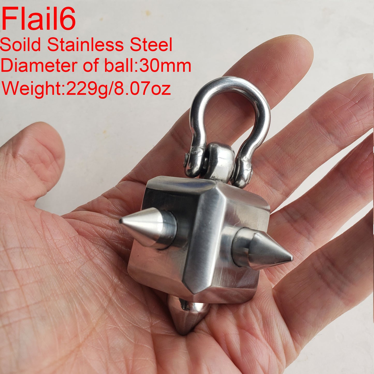 Giant Stainless Steel Flail Mace Ball Pendant,Gothic Medieval Morning Star,Solid Spike Ball