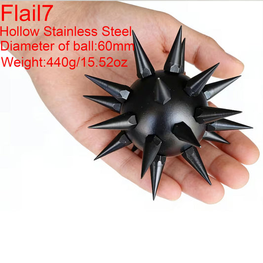 Giant Stainless Steel Flail Mace Ball Pendant,Gothic Medieval Morning Star,Spike Ball