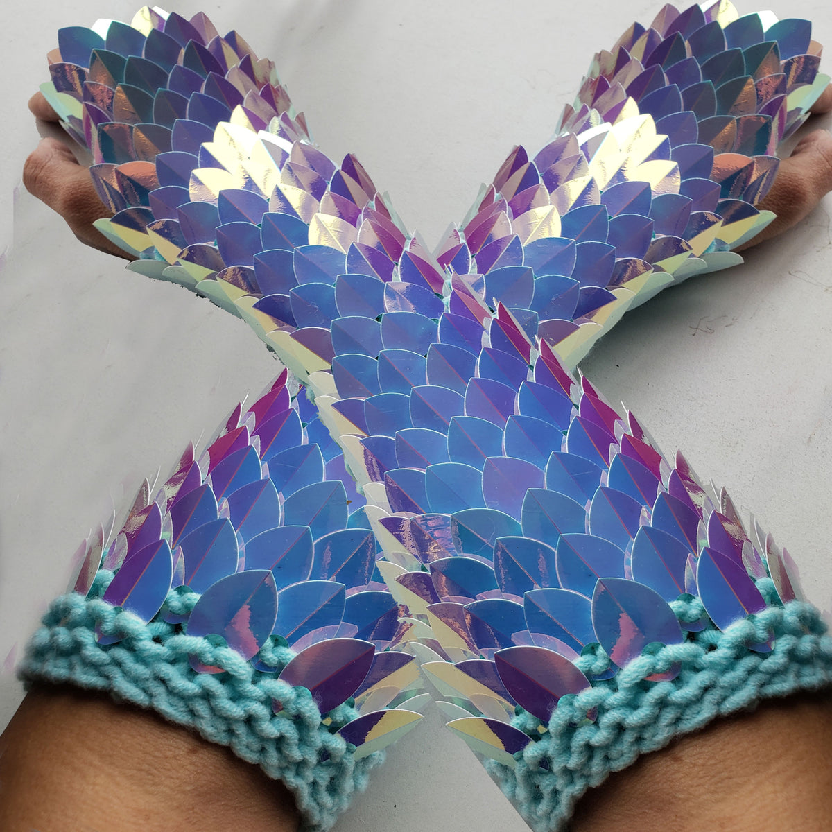 Knitted Scalemail Gauntlets — Custom Fit Fantasy Armor Gloves
