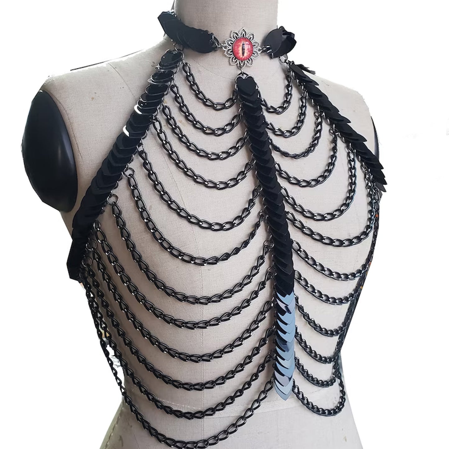 Black Acrylic Scalemail Harness