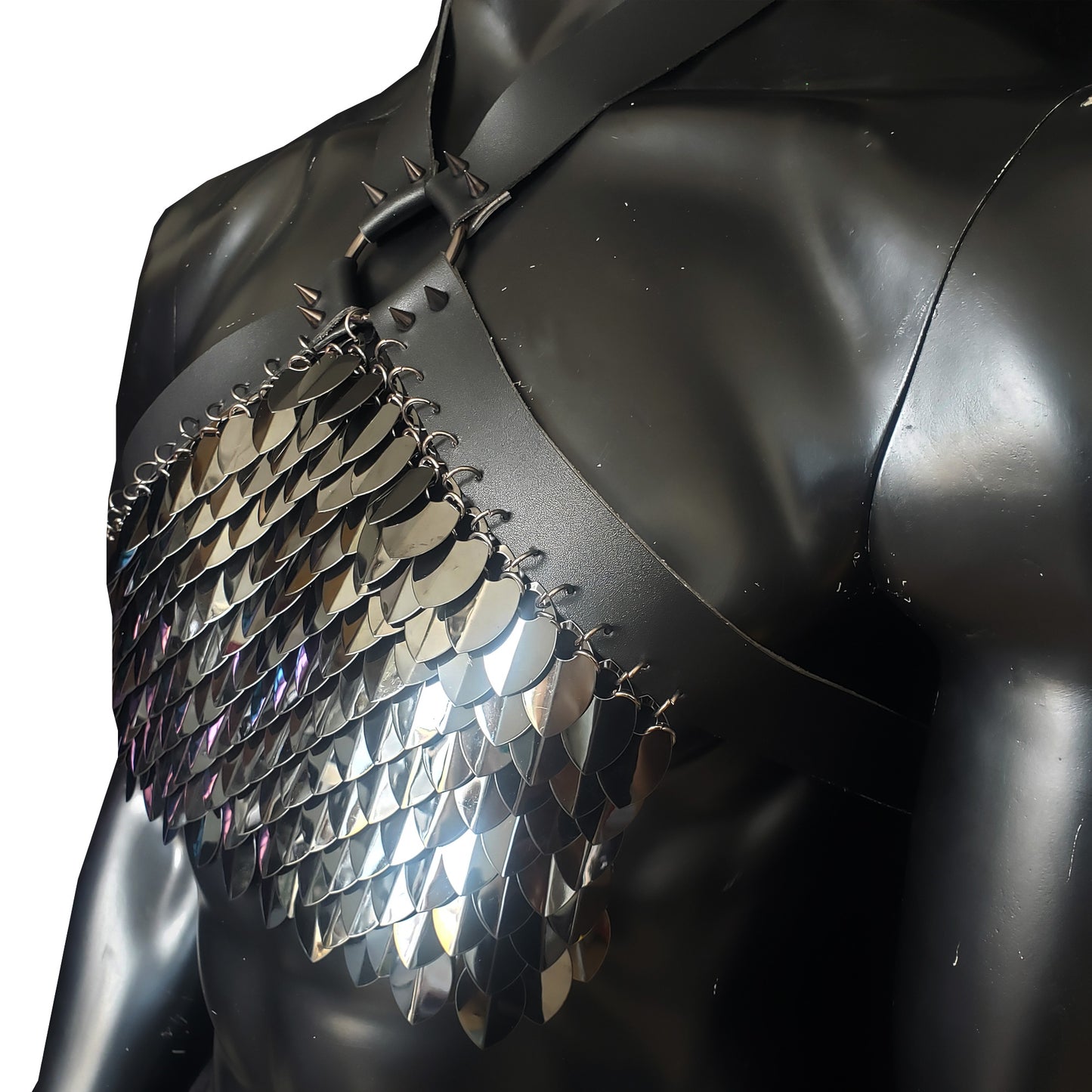 Men Rave Outfits & Music Festival Costumes - Stainless Steel Dragon Scale Harness, LGBT & Halloween Cosplay
